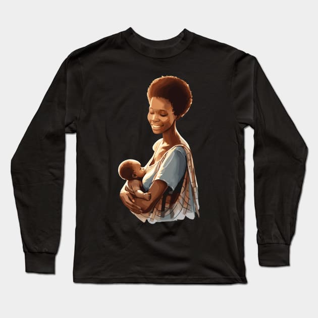 Afrocentric Mother And Baby Long Sleeve T-Shirt by Graceful Designs